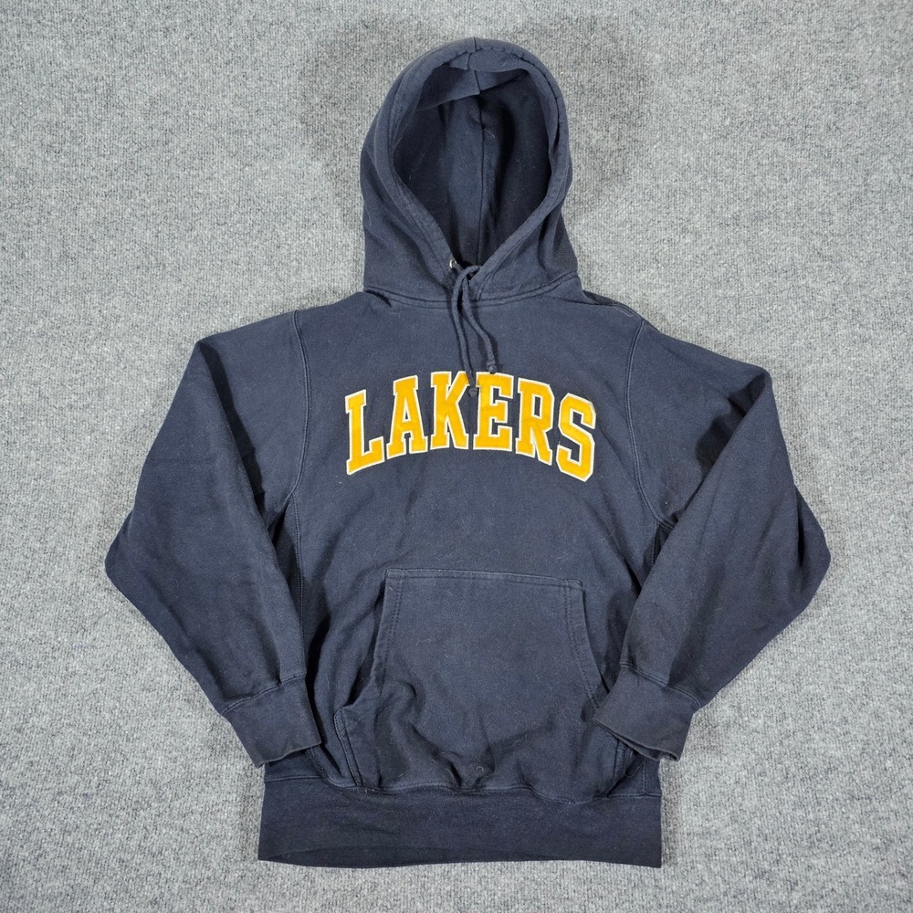 VTG Pro Weave MV Sports NBA Los Angeles Lakers Hooded Sweatshirt Black Mens XS